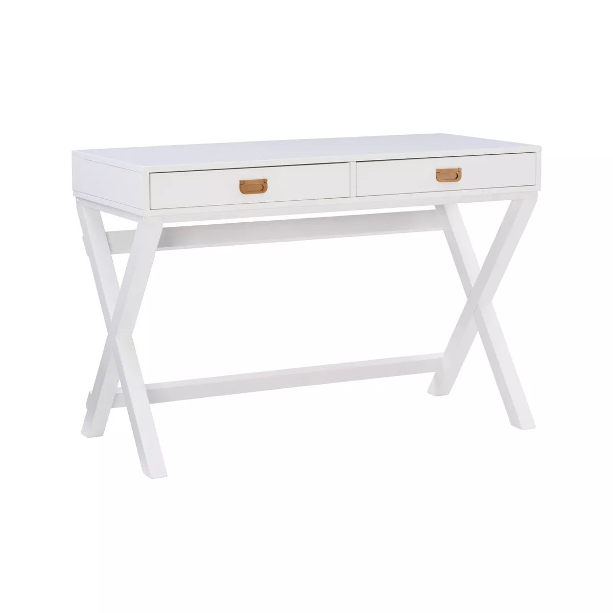 Peggy Transitional Campaign Wood Writing Desk with Drawers White - Linon | Target