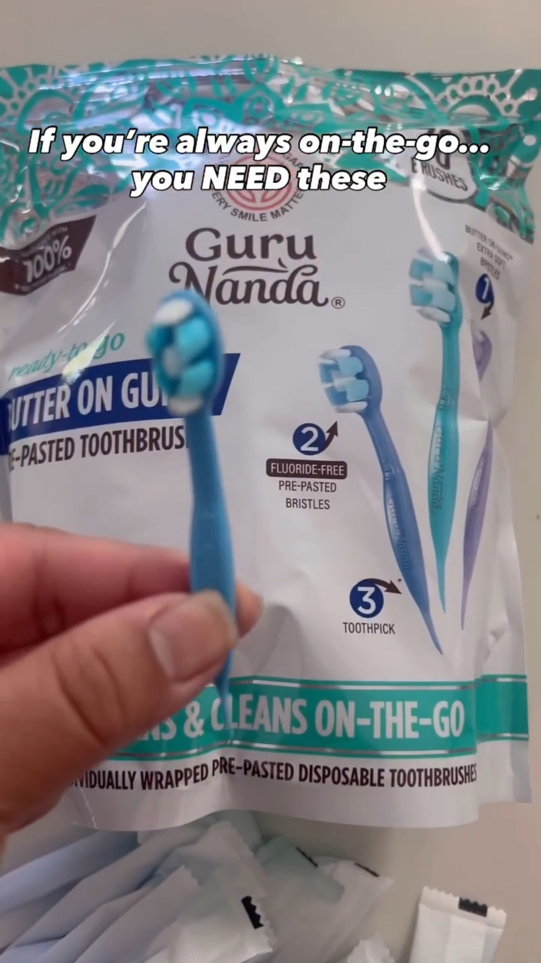 As a busy mom I’m always on the go, and these disposable mini toothbrushes have SAVED me more times than I can count 😅 No water, no mess—just fresh breath in seconds whether we’re out running errands, at the park, or post-meal. Trust me… you’ll want these in every bag 🤍 
.
.
.
.
.
Gifted #momhack #amazonfind #amazonmusthave #lifehack #caressentials