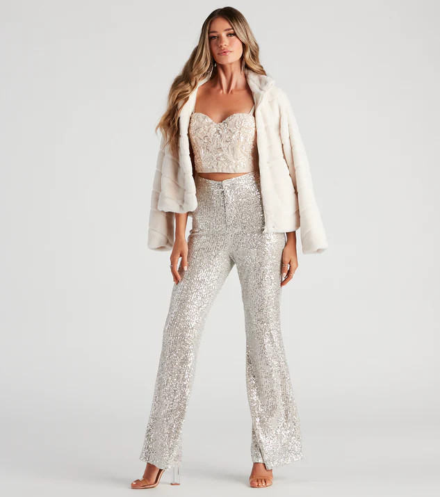 Sparkle Show Sequin Flare Pants | Windsor Stores