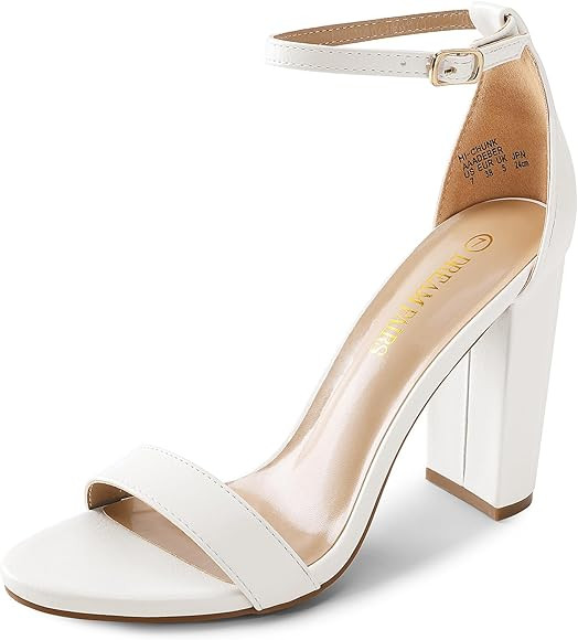 DREAM PAIRS Women's Hi-Chunk High Heel Pump Sandals | Amazon (US)