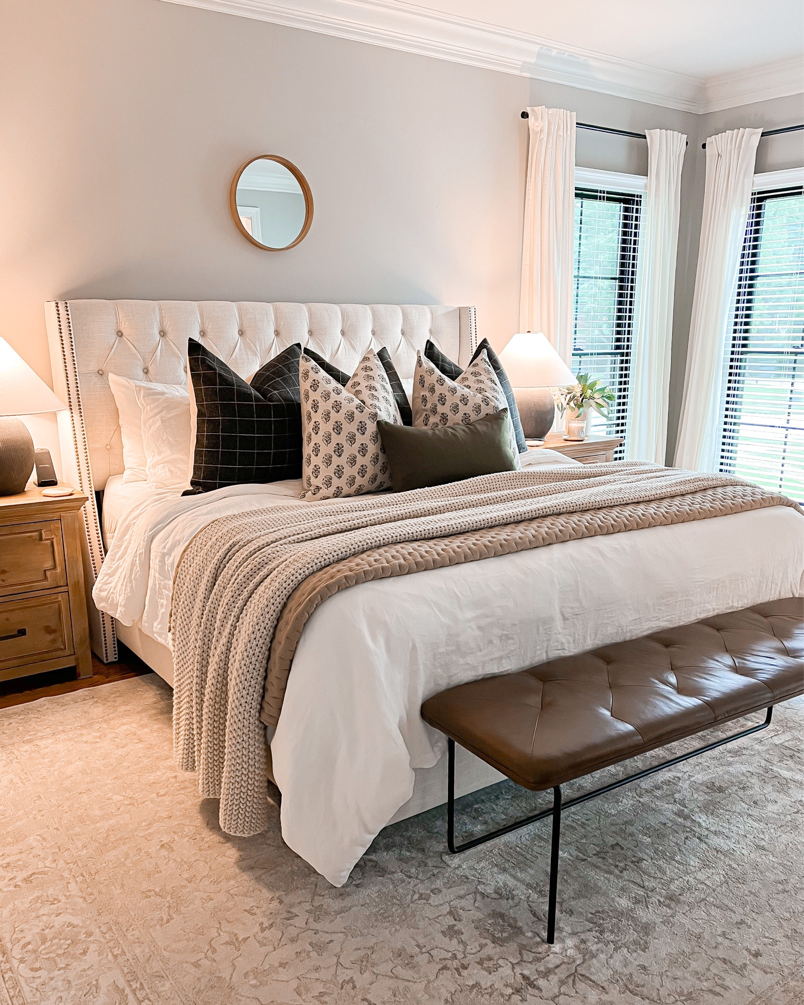 Bedroom details ✨

Bedroom decor, leather bench, comforter, throw pillows, neutral decor 

#LTKhome #LTKFind #LTKSeasonal