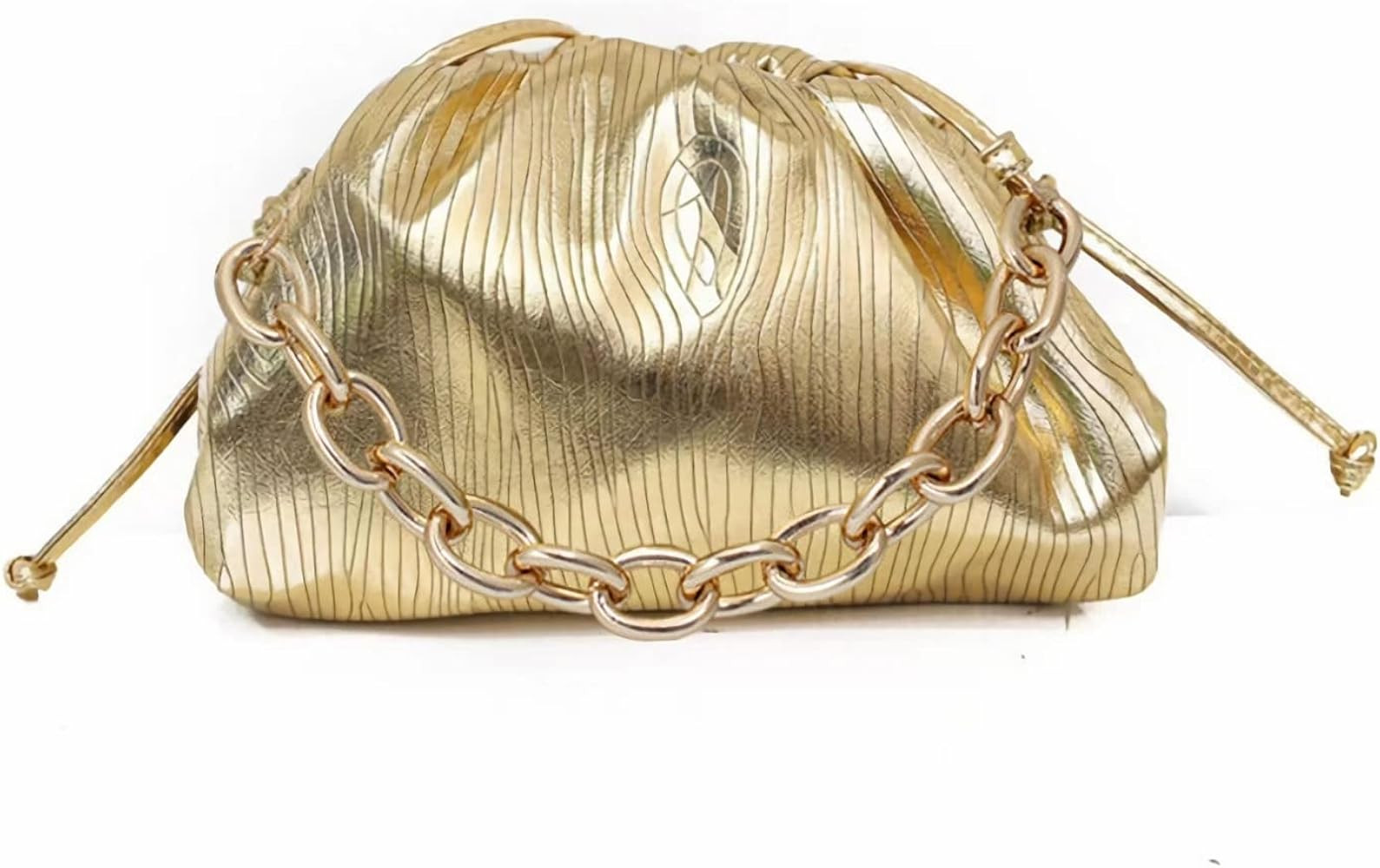 Women Dumpling Crossbody Bag Cloud Evening Bag Sparkly Clutch Purses Drawstring Strap Ruched Shou... | Amazon (US)