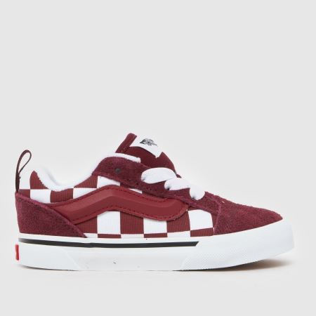 Kids Toddler White & Burgundy Vans Knu Skool Trainers | schuh | Schuh