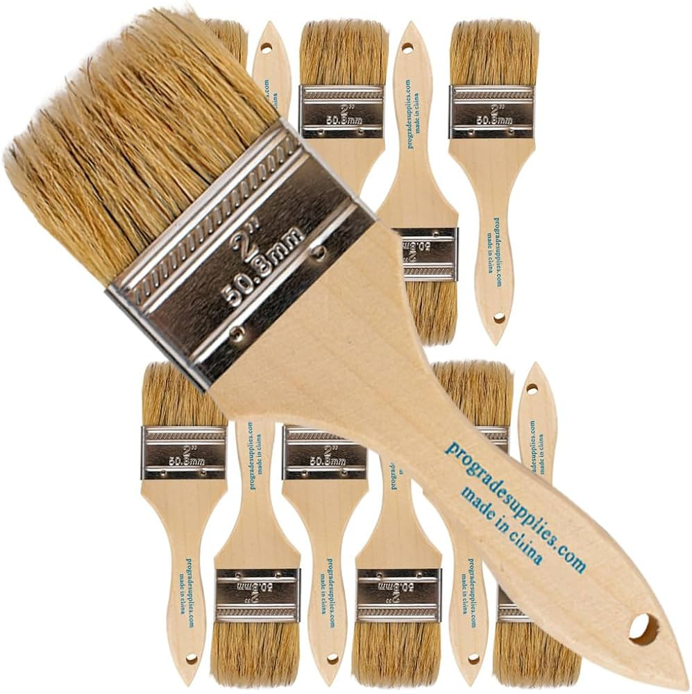 Pro Grade - Chip Paint Brushes - 12 Ea 2 Inch Chip Paint Brush Light Brown | Amazon (US)
