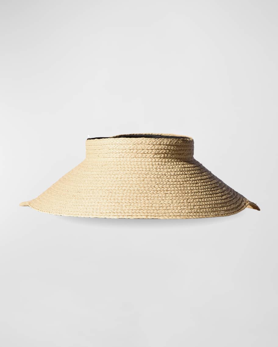 Janessa Leone Lesley Raffia Visor Hat | Neiman Marcus