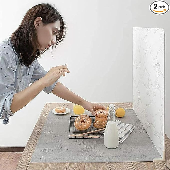 BEIYANG 2 PCS Photo Backdrop Boards with 2 PCS Brackets for Flat Lay or Food Photography Backgrou... | Amazon (US)