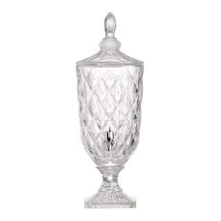 A&B Home 19 in. Clear Polished Silver Lidded Drink Dispenser 77275 | The Home Depot