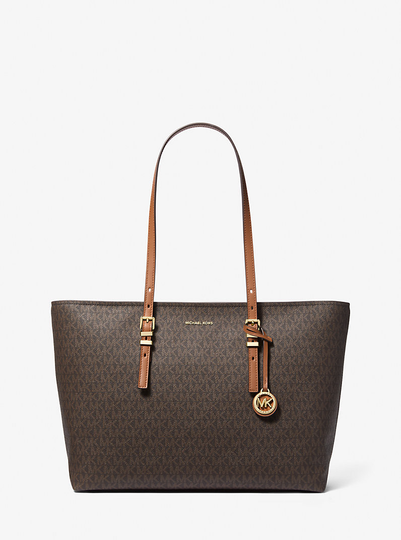 Quinn Large Signature Logo and Leather Tote Bag | Michael Kors US