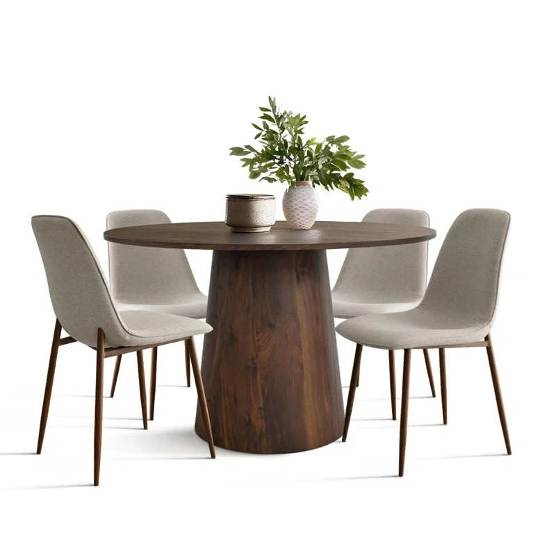 Benvinda 5 - Piece Round Pedestal Dining Table Set | Wayfair North America