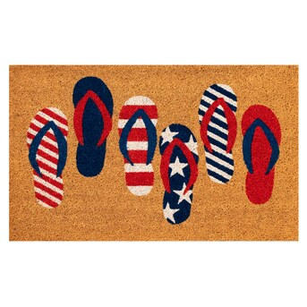 Liora Manne 1-1/2-ft x 2-1/2-ft Natural Outdoor Decorative Patriotic Door Mat | Lowe's