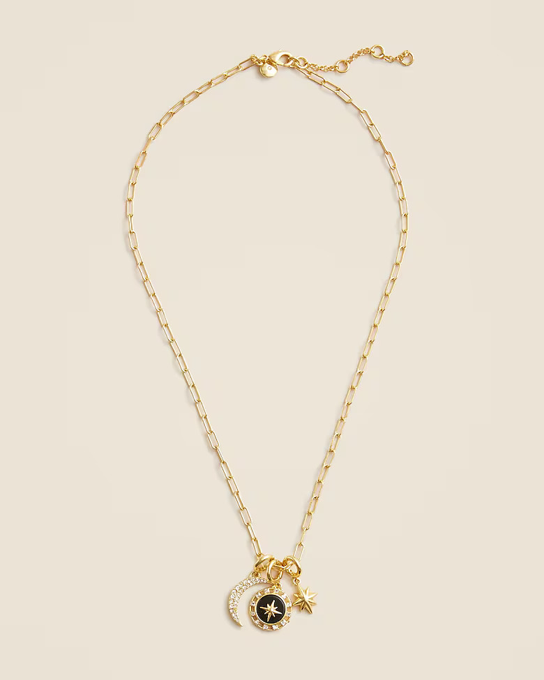Onyx medallion mixed-charm necklace | J. Crew US