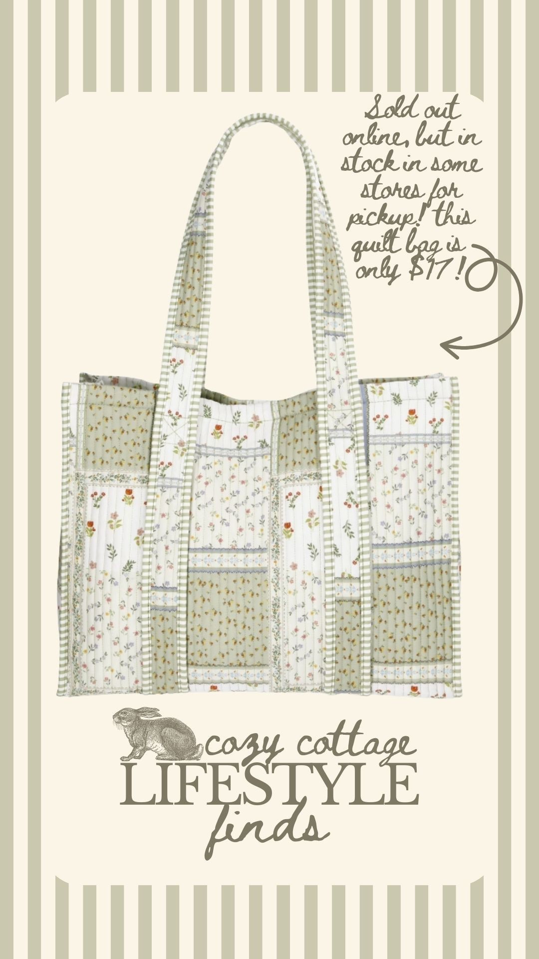 Cozy cottage core bag

#LTKmomlife #LTKSpringSale #LTKdayinmylife