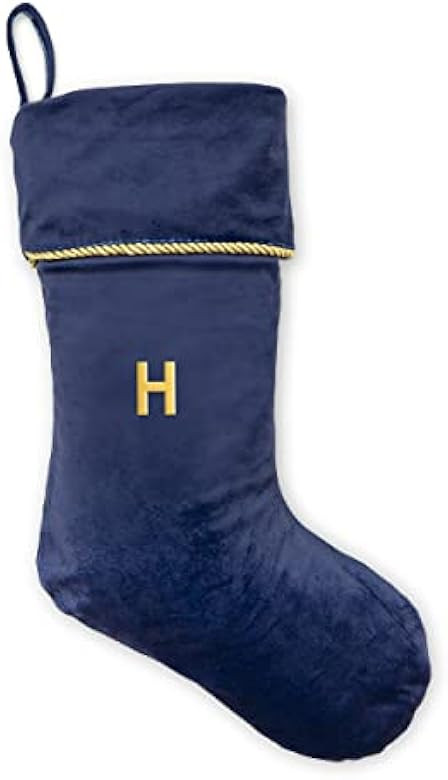 Amazon.com: WEDDINGSTAR Custom Embroidered Plush Christmas Stockings - Navy Blue : Home & Kitchen | Amazon (US)