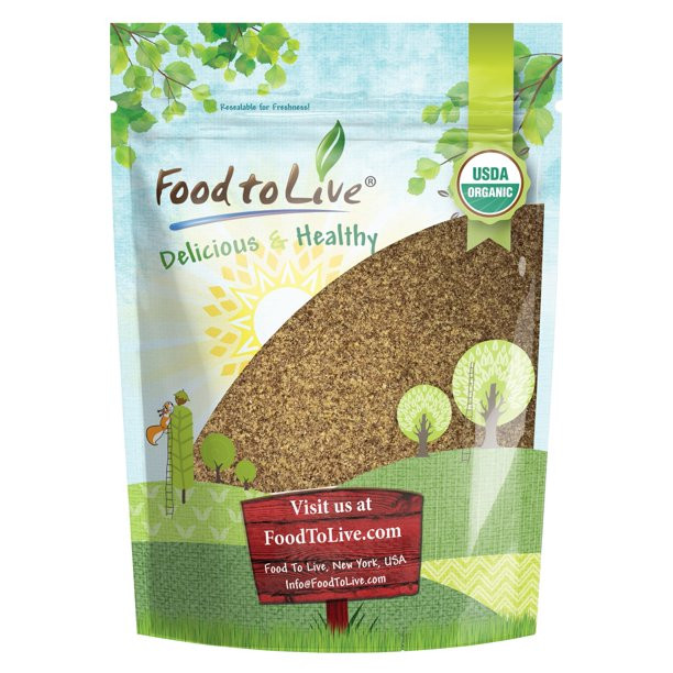 Organic Brown Milled Flax Seeds, 1 Pound — Non-GMO, Raw, Vegan, Kosher — by Food to Live | Walmart (US)
