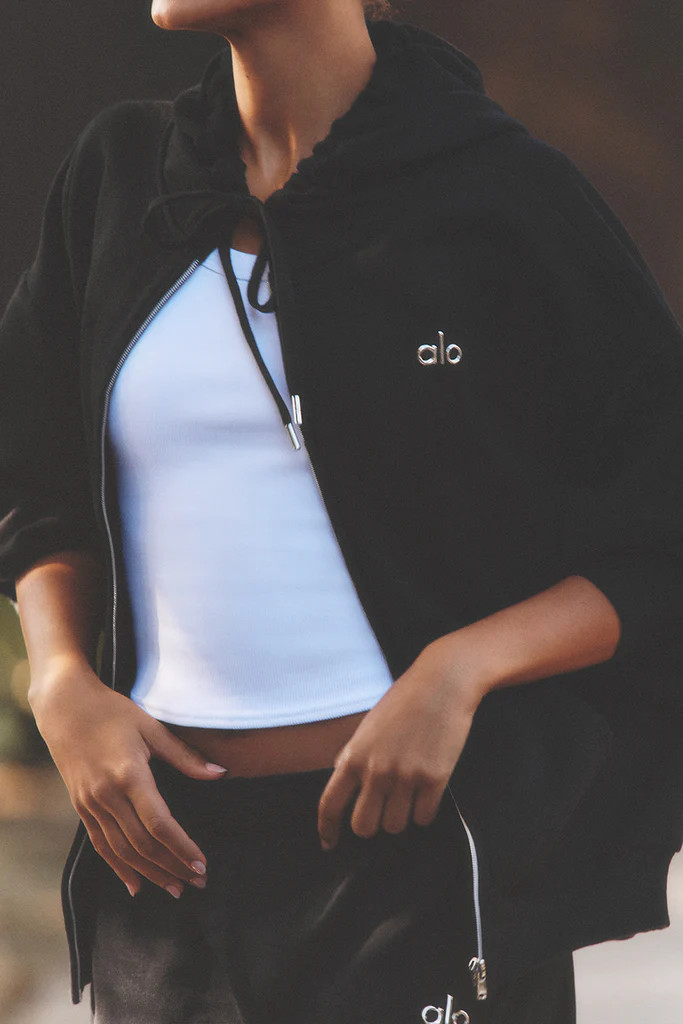 Accolade Full Zip Hoodie - Black | Alo Yoga (US)