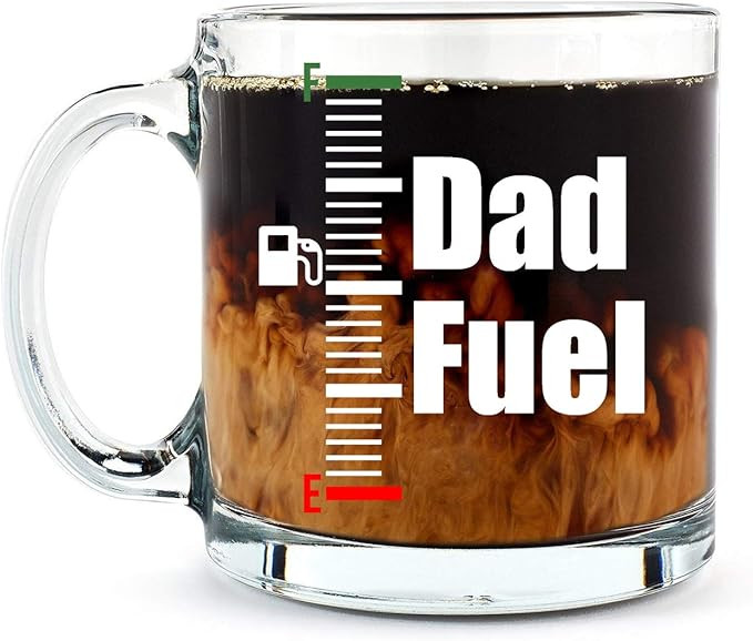 Dad Fuel Mug - 13oz Glass Coffee Mug Fathers Day Best Dad Daddy Idea for Christmas Birthday Retir... | Amazon (US)