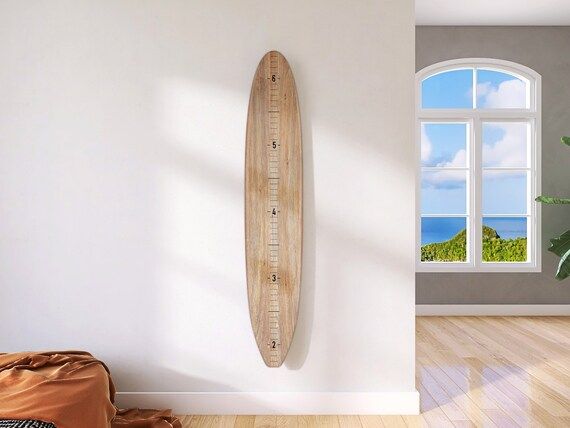 Seaside Series Surfboard Growth Chart Natural  Wooden Height - Etsy | Etsy (US)