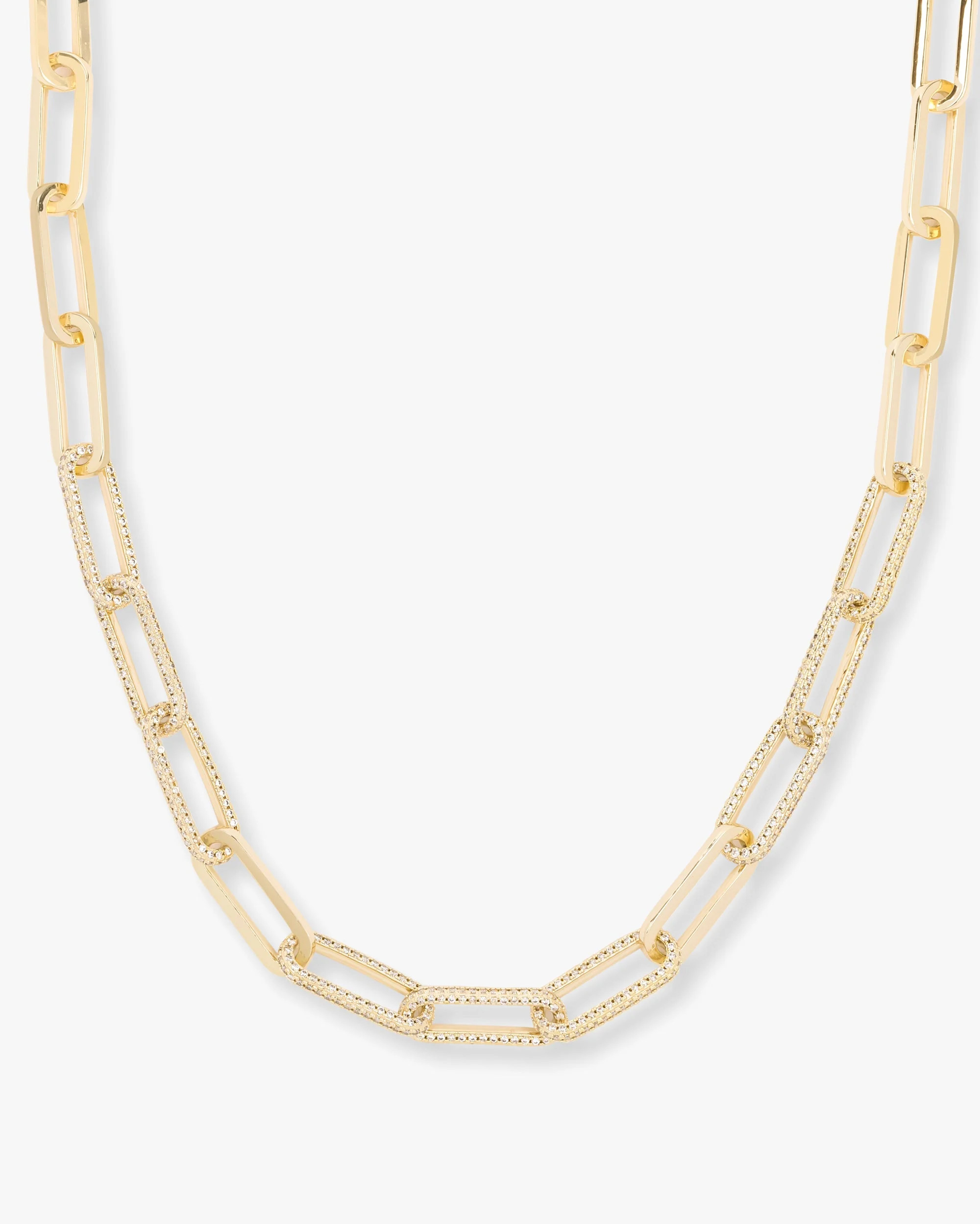 Carrie Pavé Chain Necklace - Gold|White Diamondettes | Melinda Maria Jewelry