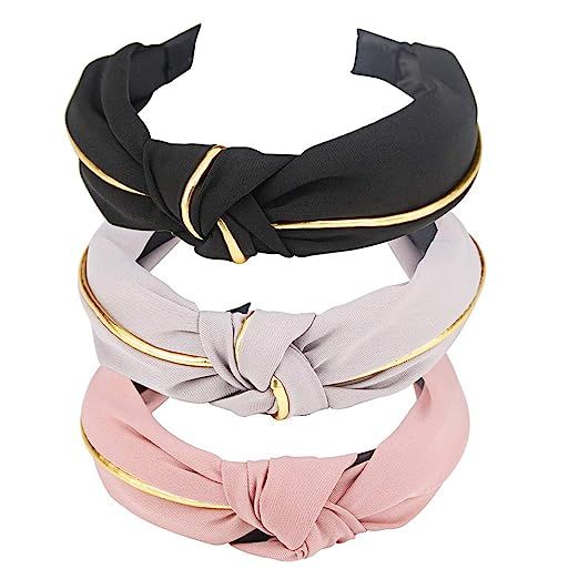 3 Pcs hogoo Fashion Hair Hoop Cross Knotted Headband Bow Hair Accessories for Women Girls | Amazon (US)