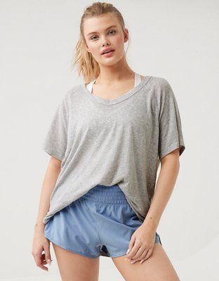 OFFLINE By Aerie Bouncy Cotton Scoop Neck T-Shirt | Aerie