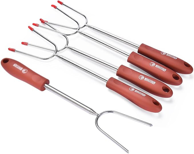 Campfire Sticks for Smores, Marshmallows and Hot Dogs - Bonfires Roasting Sticks Set - Long Retra... | Amazon (US)