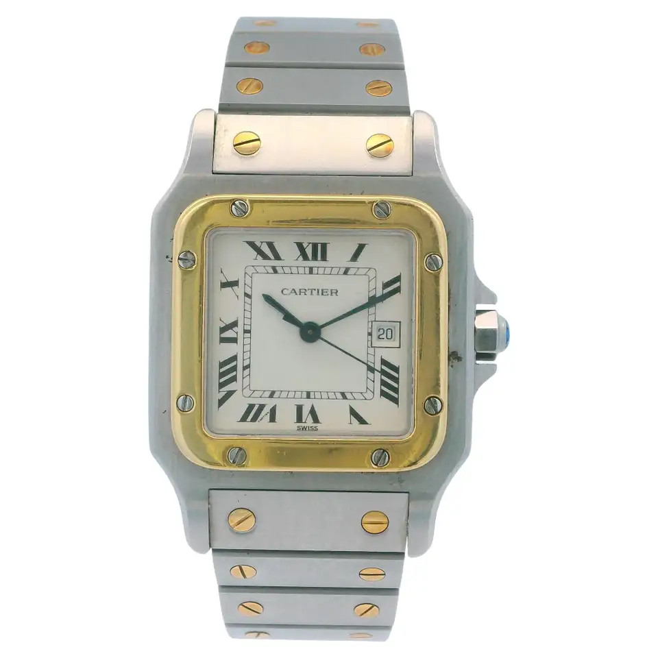 Cartier Santos Carrée Two-Tone Watch | 1stDibs