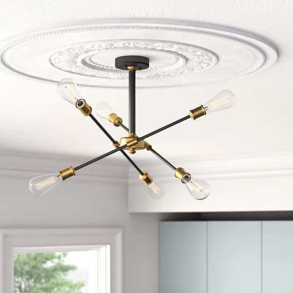 Colebrook 6 - Light Dimmable Sputnik Modern Linear Chandelier | Wayfair North America