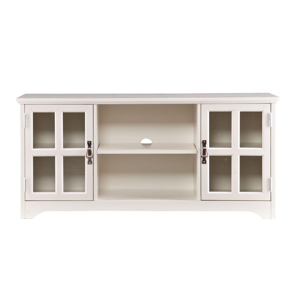 Southern Enterprises Parnell White Storage Entertainment Center | The Home Depot