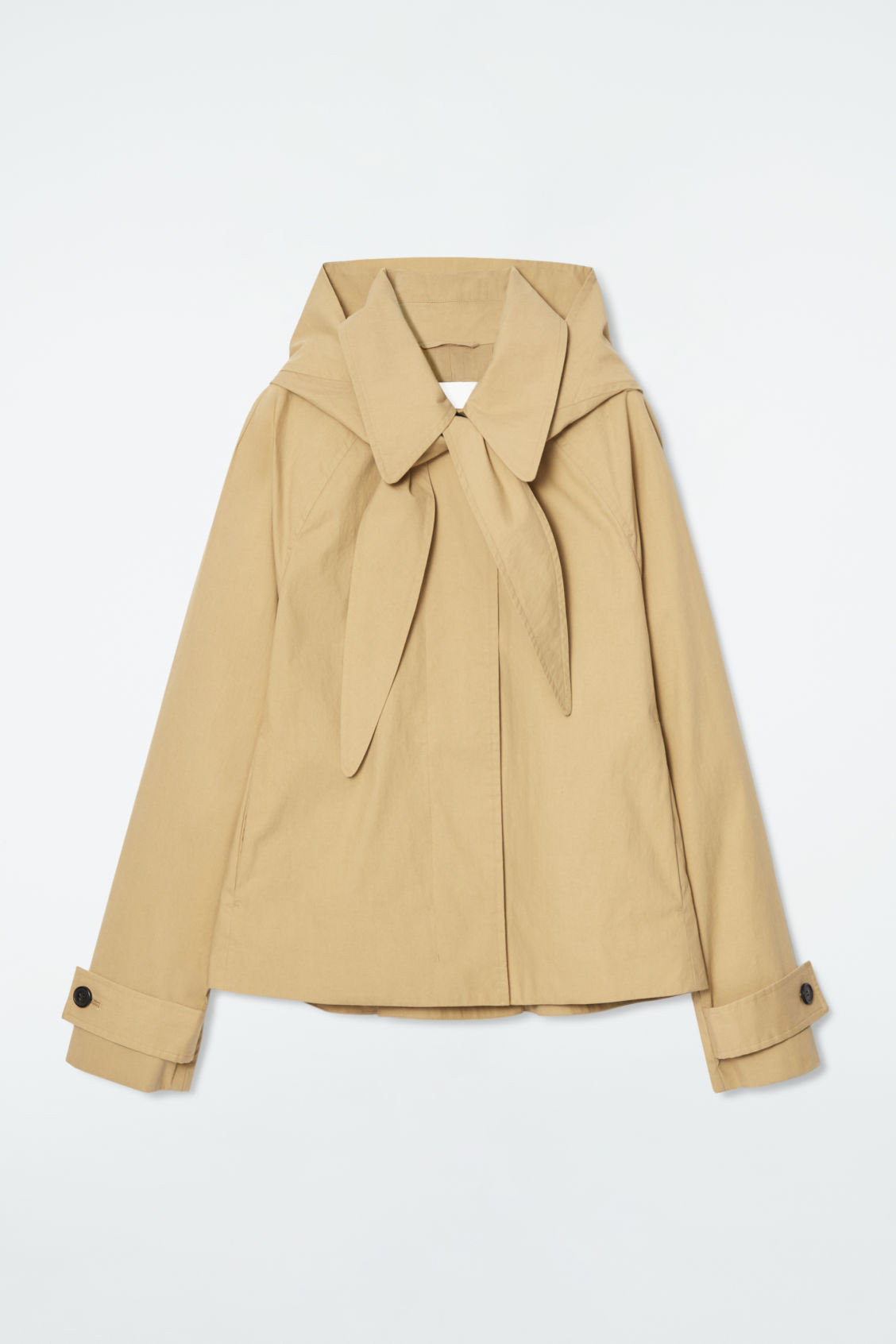 DETACHABLE-HOOD SHORT TRENCH COAT | COS (US)
