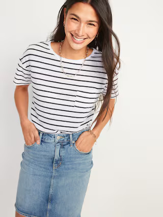 Loose Linen-Blend Easy Pocket Tee for Women | Old Navy (US)