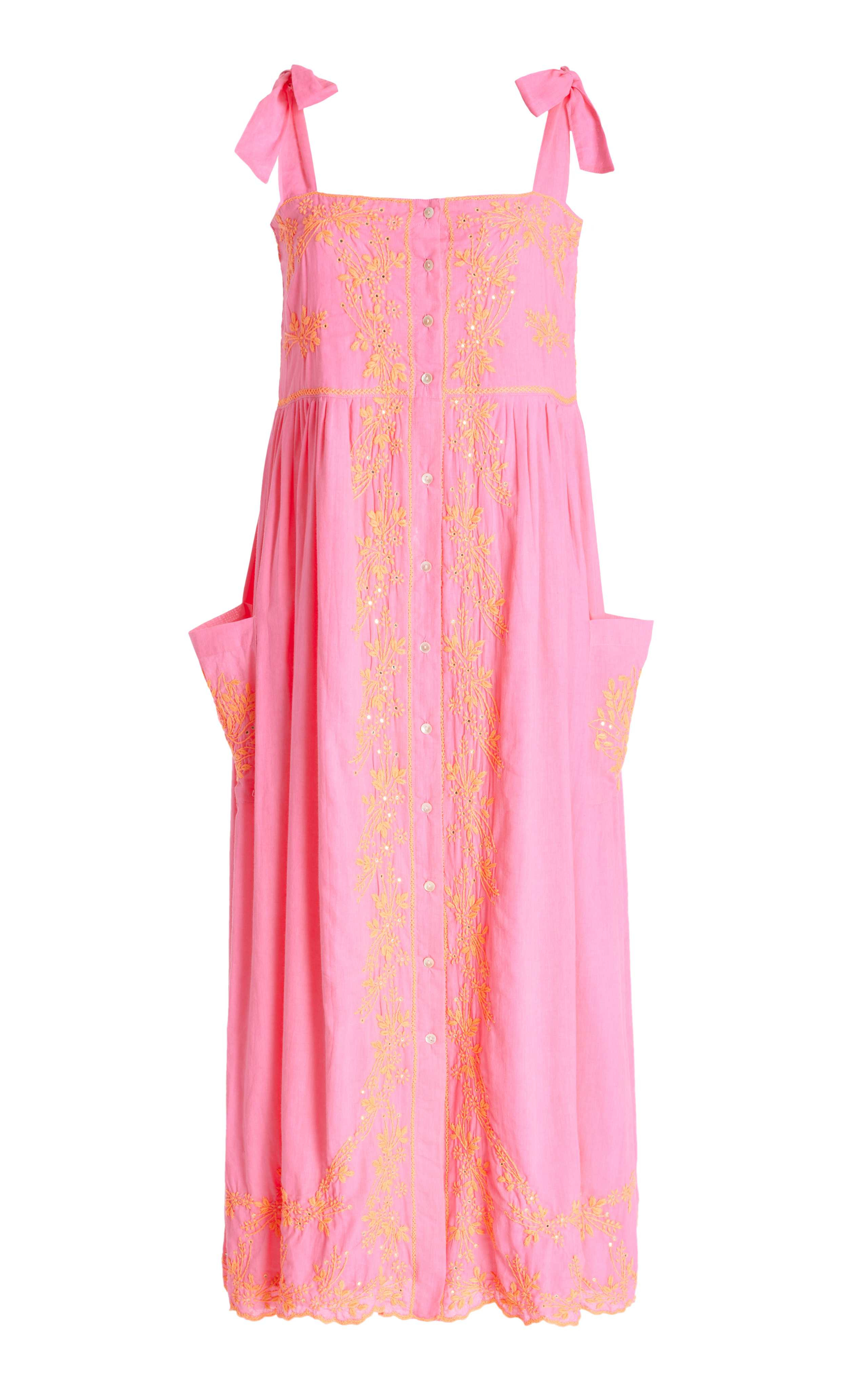 Embroidered Cotton Midi Dress | Moda Operandi (Global)