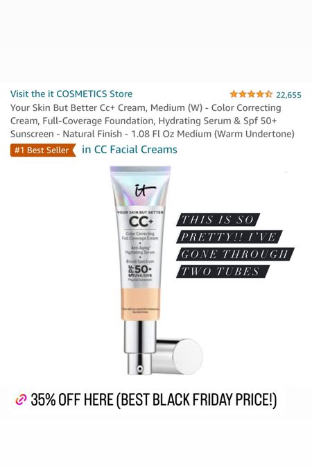 Skincare and makeup in one! I love the finish on this CC Cream. It’s hard to compare it to anything else. I wear shade medium. 35% off 

#LTKGiftGuide #LTKbeauty #LTKCyberweek
