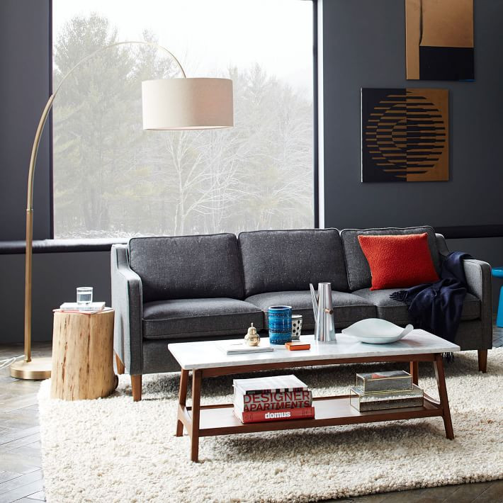 Overarching Linen Shade Floor Lamp (79") | West Elm (US)