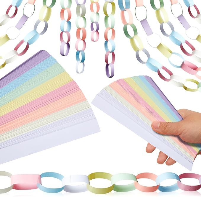 Lincia 600 Sheet Halloween Paper Chain Garland, Construction DIY Crafts Chain Strip for Fall Than... | Amazon (US)