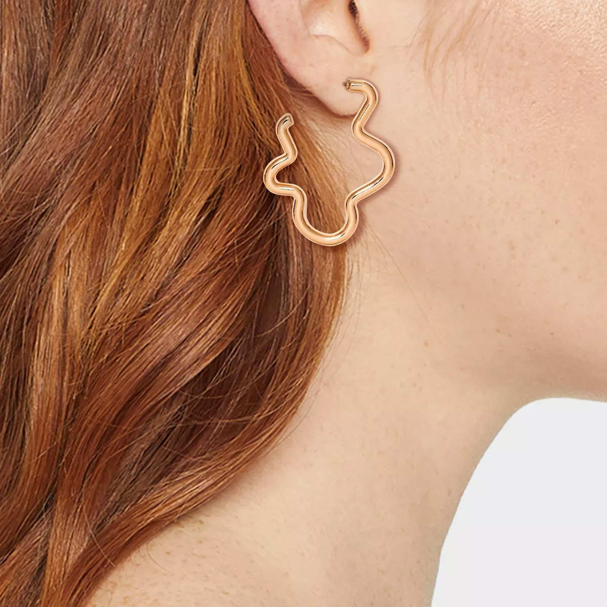 Tubular Squiggle Hoop Earrings - Universal Thread™ Gold | Target