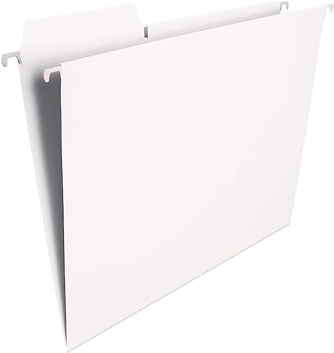 Smead FasTab Hanging File Folder, 1/3-Cut Built-in Tab, Letter Size, White, 20 per Box (64002) | Amazon (US)