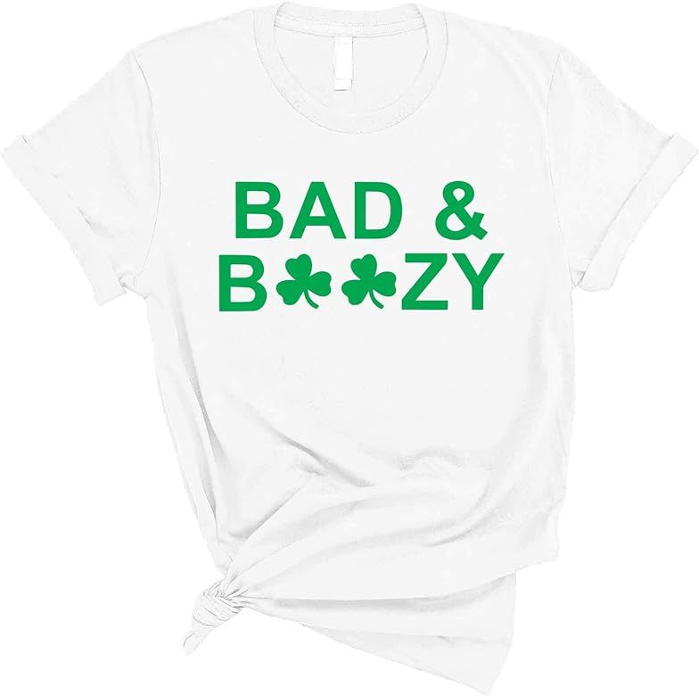 NuffSaid Bad & Boozy St. Patrick's Day Funny Drinking T-Shirt - Unisex Paddy's Tee | Amazon (US)