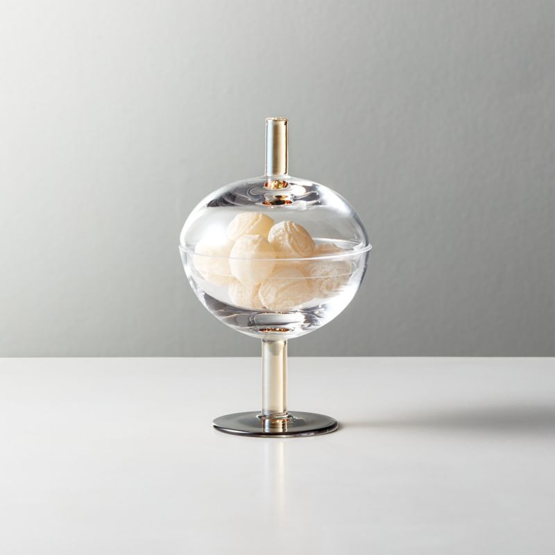 Gianna Glass Dish with Lid Extra Small + Reviews | CB2 | CB2