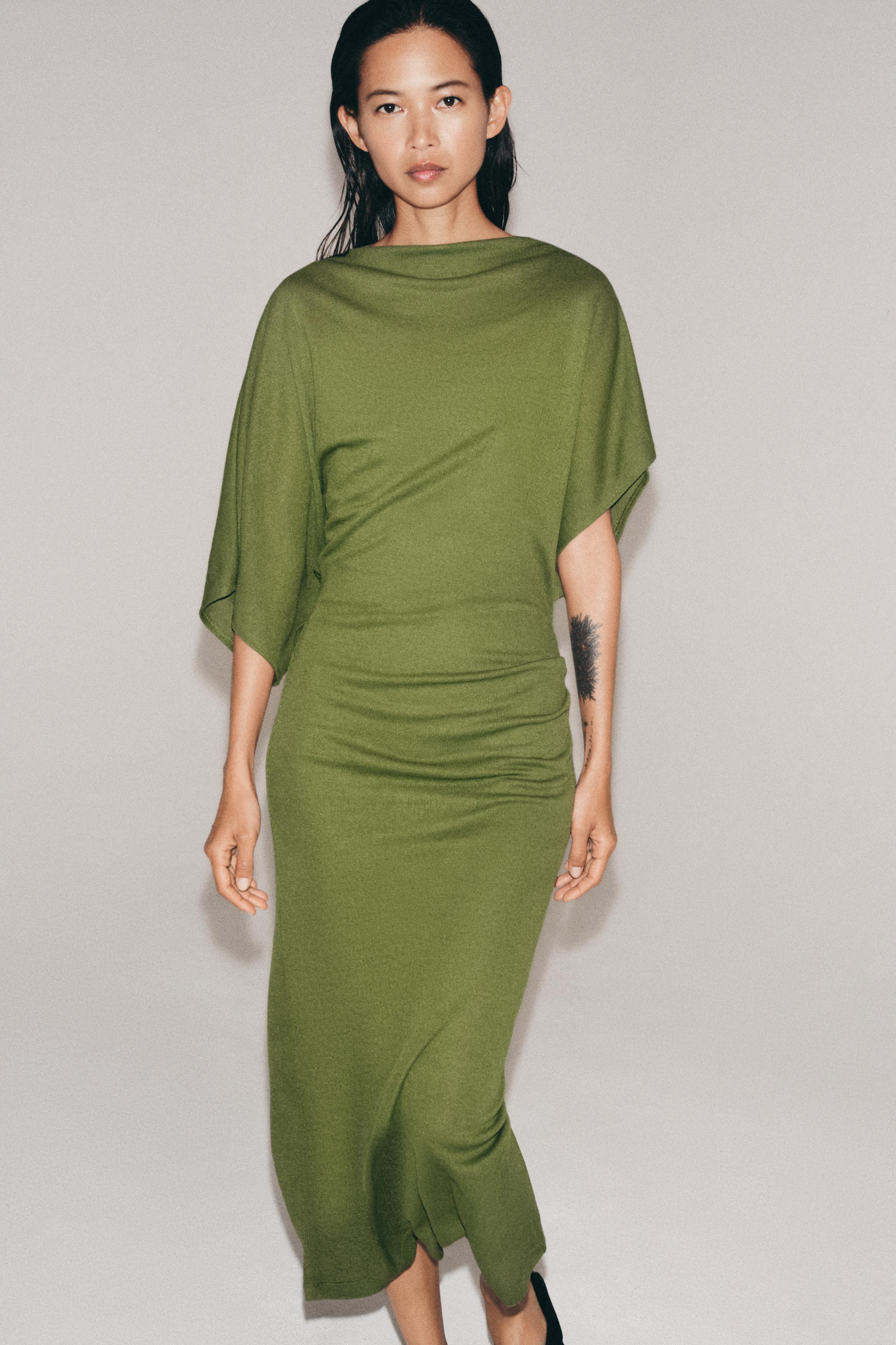 LONG DRAPED DRESS | Zara UK