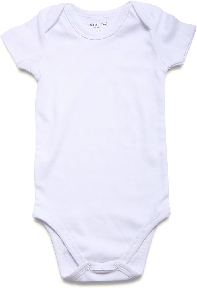 ROMPERINBOX Unisex Baby Onsies Solid Baby Bodysuit Romper Blank for 0-24 Months Boys Girls | Amazon (US)
