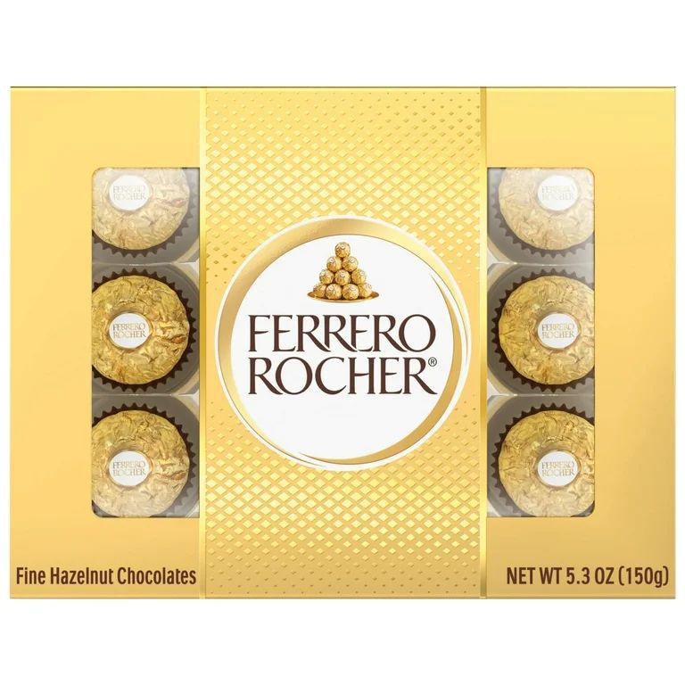 Ferrero Rocher Premium Gourmet Milk Chocolate Hazelnut, Chocolates for Gifting, 12 Count | Walmart (US)
