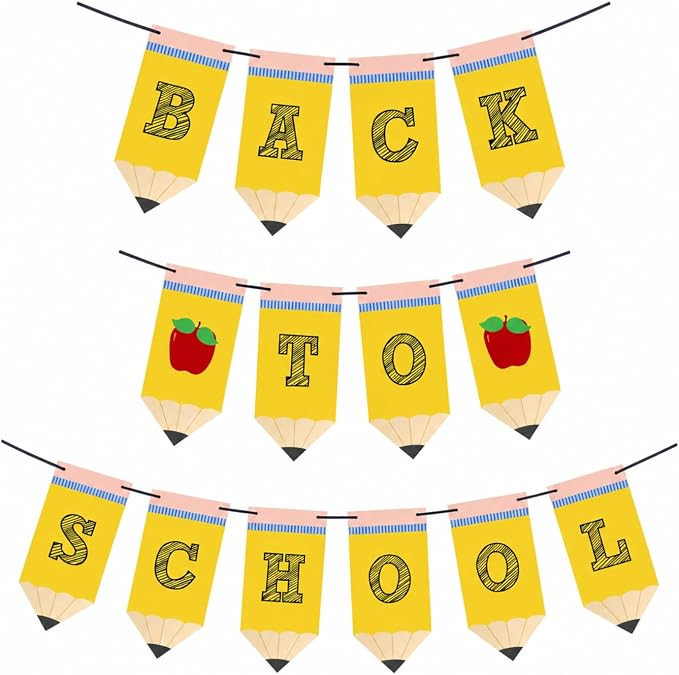 Back to School Pencil Banner Decorations, 10FT Pre-Strung Colorful Welcome Banner for Classroom, ... | Amazon (US)