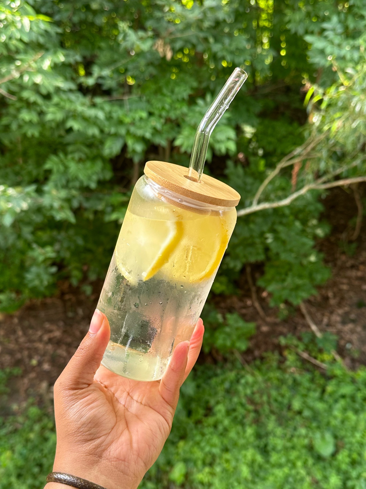 The cutest glass cups with wooden lid and glass straw. Drink in style  

#LTKunder50 #LTKhome