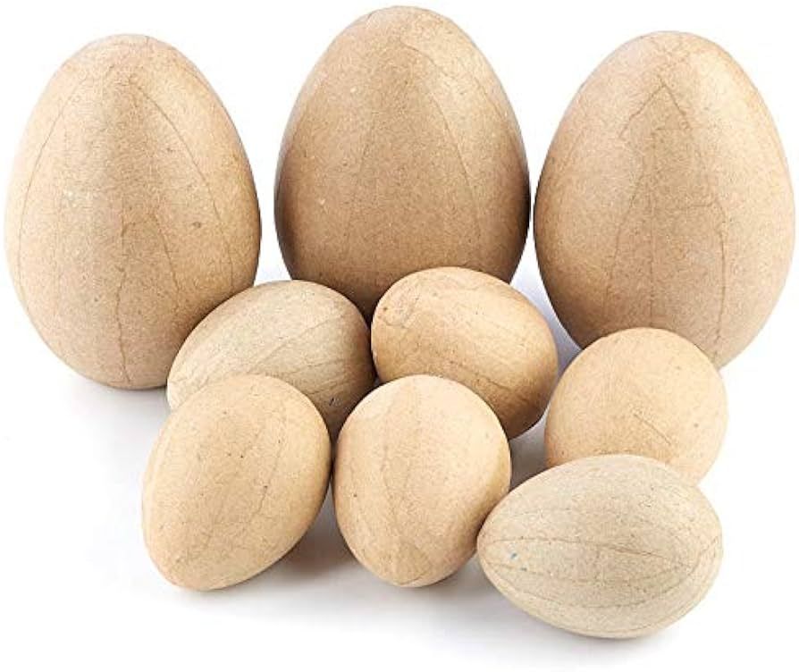 Pack of 18 Paper Mache Easter Eggs by Factory Direct Craft - Assortment of 2 Different Size Blank... | Amazon (US)