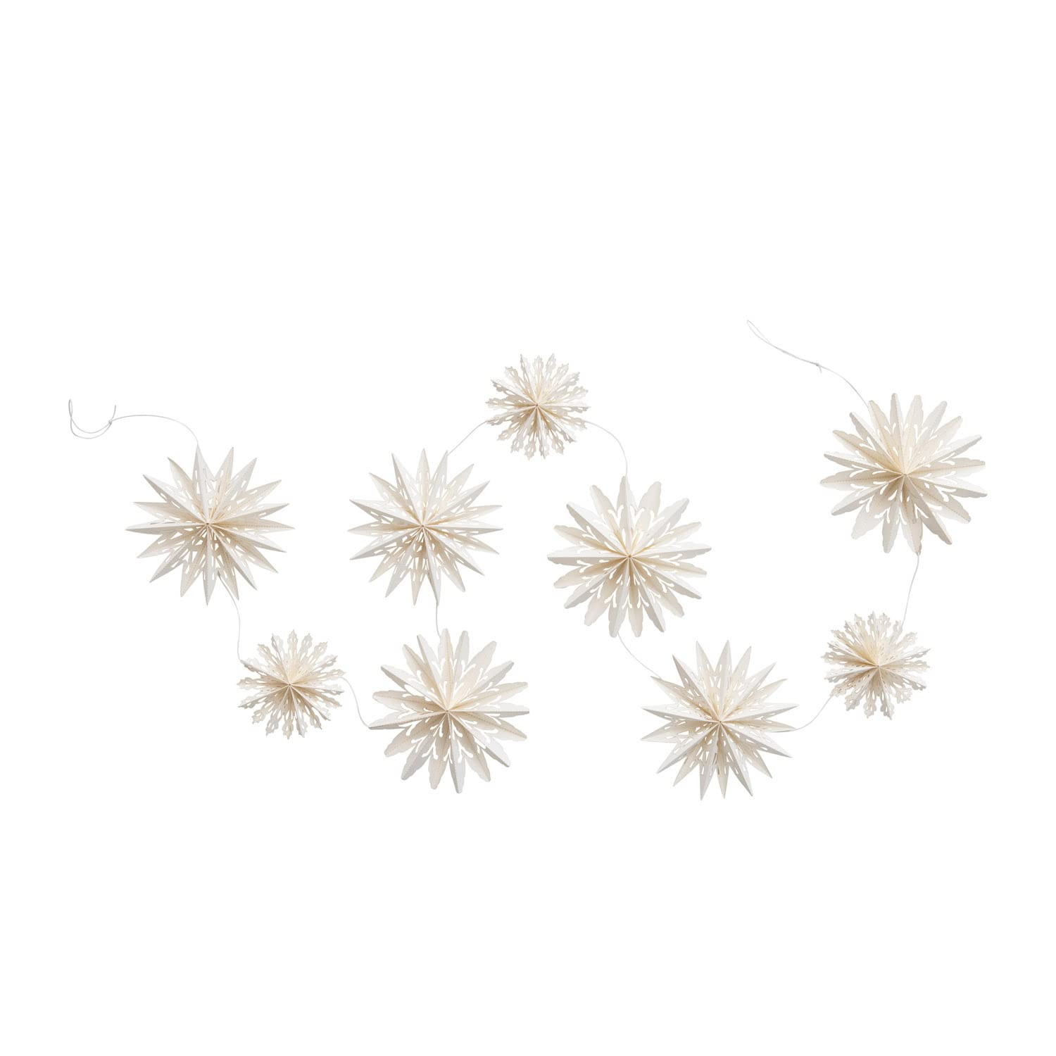 Creative Co-Op Snowflake Garland in Kraft Box, White | Amazon (US)