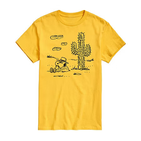 Mens Short Sleeve Snoopy Graphic T-Shirt, Large, Yellow | JCPenney