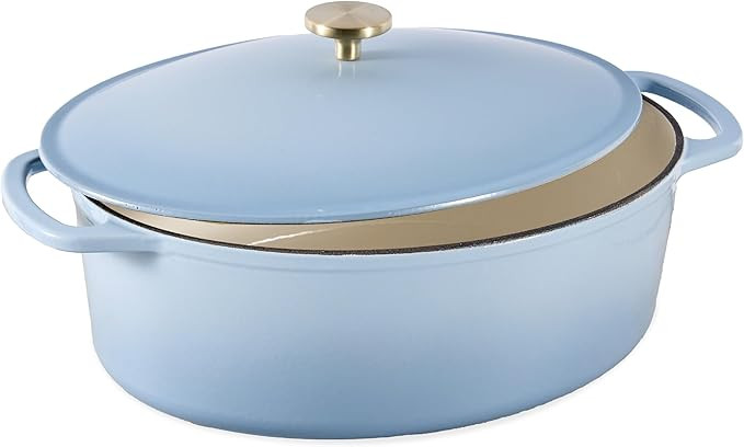 Best Choice Products Oval 7.5 Quart Enamel Cast-Iron Dutch Oven, Heavy-Duty Pre-Seasoned for Baki... | Amazon (US)