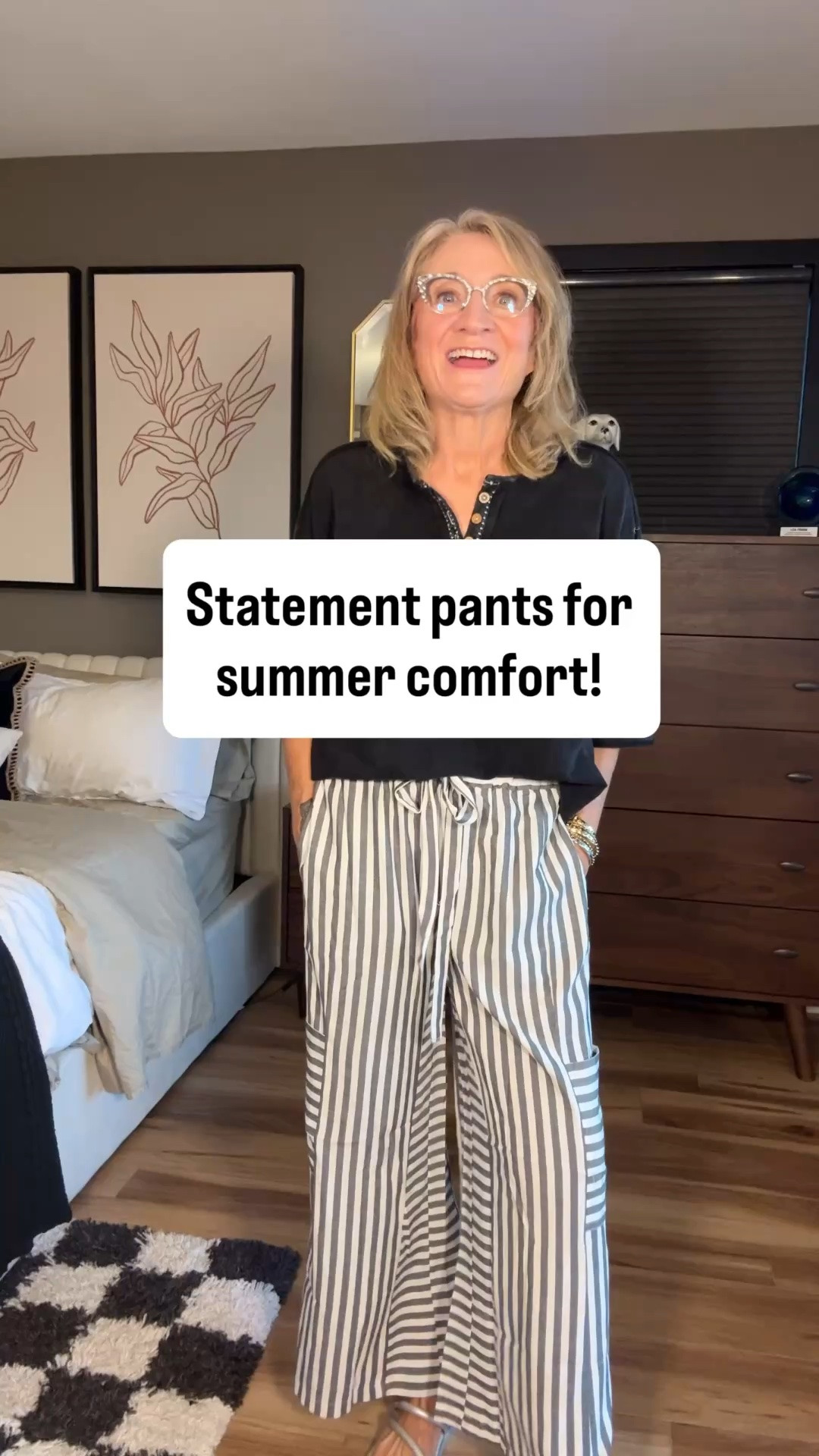 I absolutely love these statement pants for summertime! Comment SHOP for the link. I'm a size small and I am 5'6" and 135 pounds for reference. @bankeng.amazon #affordablefashion #summerpants #ootdinspo #flowypants #ootd

#LTKootd #LTKOver40