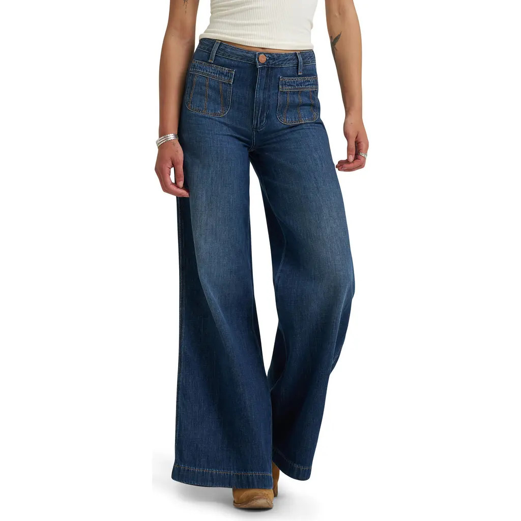 Wrangler High Waist Patch Pocket Jeans in Homestead Haze at Nordstrom, Size 29 32 | Nordstrom