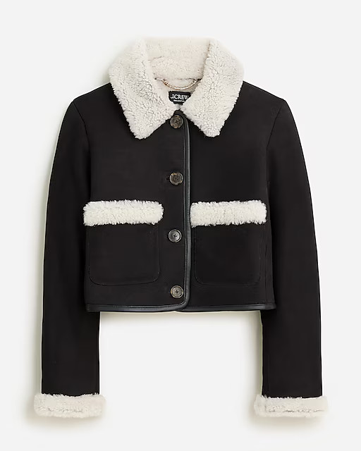 Collection cropped shearling jacket | J. Crew US